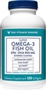 Vitamin Shoppe Omega 3 Fish Oil 1290mg, EPA 735mg & DHA 165mg, zaručená čistota, molekulárně destilovaná na podporu kardiovaskulárního, společného a mozku zdraví (120 Softgels)