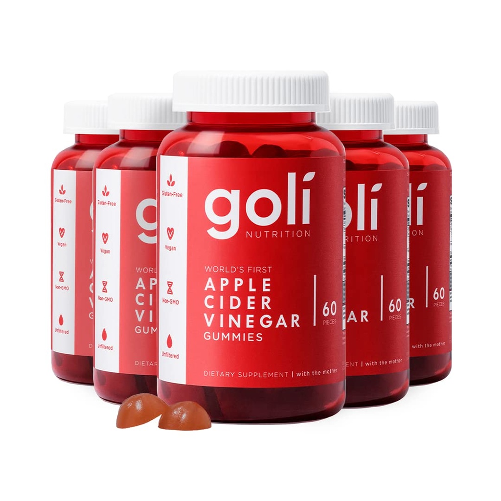 Goli jablečný ocet Gumový Vitamíny - 300 Počet - Vitamin B12, Gelatin- Free, gluten- Free, Vegan & Non- GMO