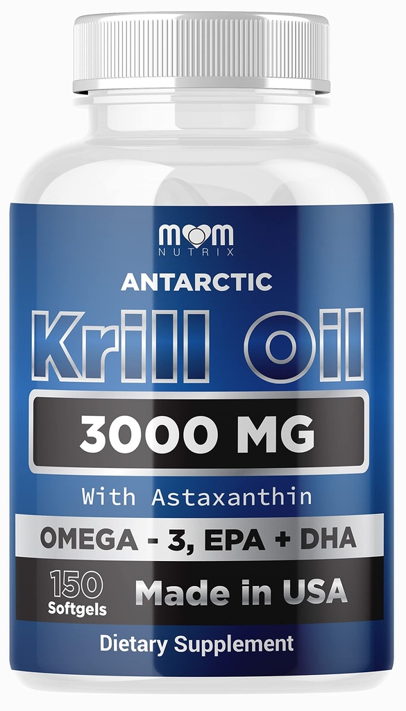 Dr JOEL 's MOM NUTRIX Antarktida kril Oil Supplement - 150 Softgels - High Absorption EPA, DHA, Astaxanthin & Fosfolipid - No Fishy After taste Like Fish Oil - Made in USA