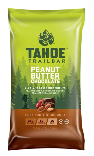 Tahoe Trail Bar, Plant- based Natural Energy Bar (2.22 Ounce Protein Bar, 12 Count) High Protein Non- GMO, gluten- Free, Vegan zdravé svačiny - arašídové máslo čokoláda
