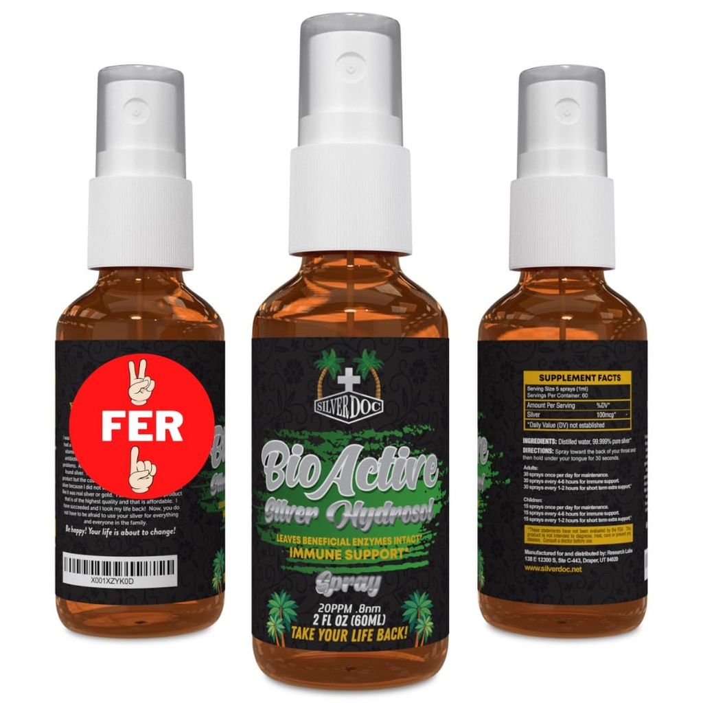 2 na 1 Prodej Silver Doc Silver Hydrosol Spray (2-2oz láhve), Přírodní Alternative & Imunitní Podpora, Lepší než jakékoliv koloidní, SilverDoc je nejúčinnější
