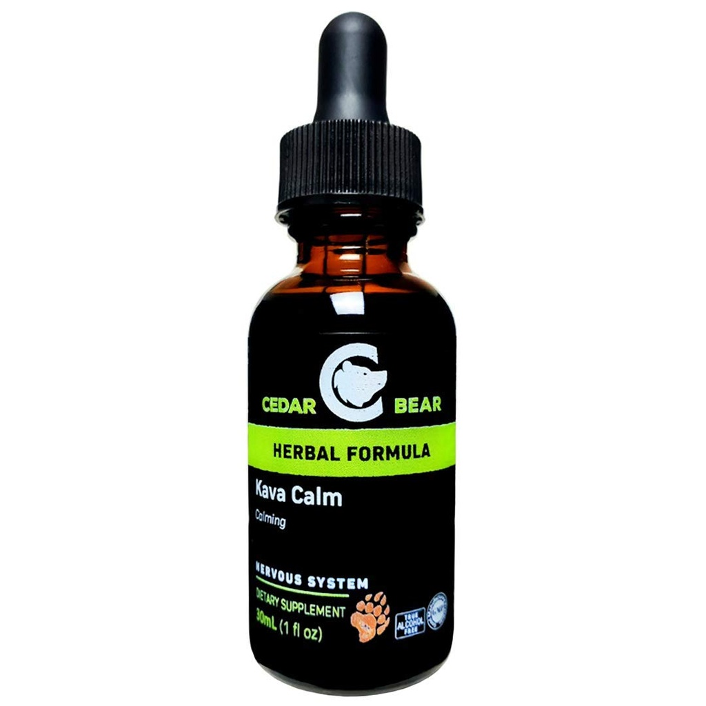 Cedar Bear Kava Klid tekutý bylinný dodatek, který podporuje centrální nervové a trávicí systémy 1 FL Oz