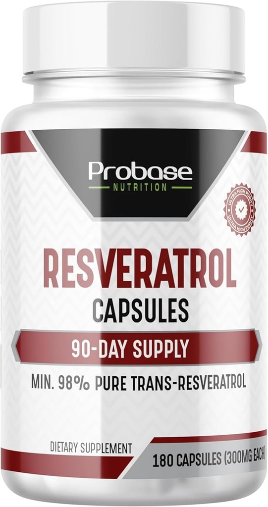 Vysoká účinnost Resveratrol Kapsle Více než 98 Procent Trans Resveratrol Antioxidant a zdravé stárnutí 90 Day Dodávka 180 Kapsle