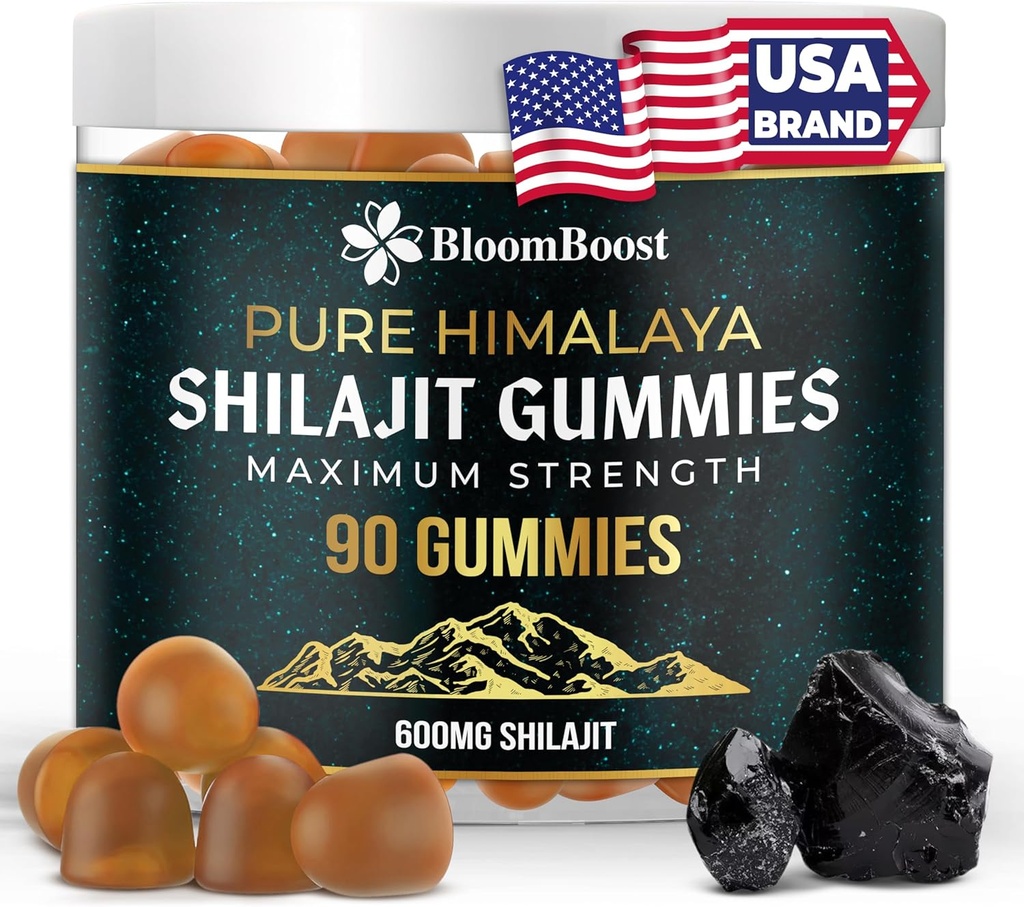 Shilajit Gummies - Sugar- Free Himalayan Organic Supplementary 124; 600mg Shilajit, 90 Gummies for Energy & Wellness