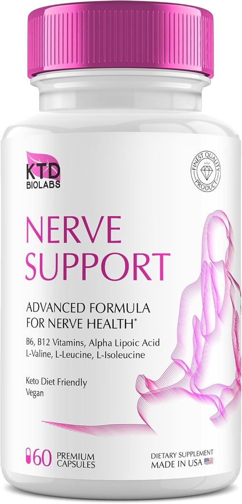 Nerve Spasitel pro neuropatii 828mg, Pokročilý Nerve Supplement, Reew pro zdravé nohy, Nejlepší Regen s Alpha Lipoic Acid, Vitamíny D, B6, B12-60 Kapsle
