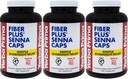 Yerba Prima Fiber Plus Senna Kapsle, 180 Počet (Balení 3) - 118 Servings of Gentle Overnight Relief, USA Made, Non- GMO, pro Short- Termín použití obnovit Regularitu