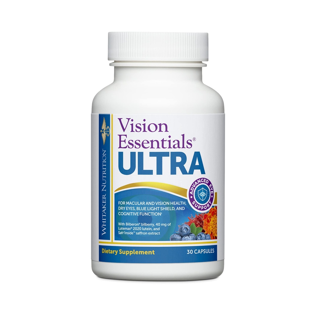 Dr. Whitaker 's Vision Essentials Ultra s Lutein current 124; Komplexní podpora jen s jedním denním pilulkou pro Macula & Retina zdraví, oční napětí, oční tlak, digitální oční únava, nálada a další