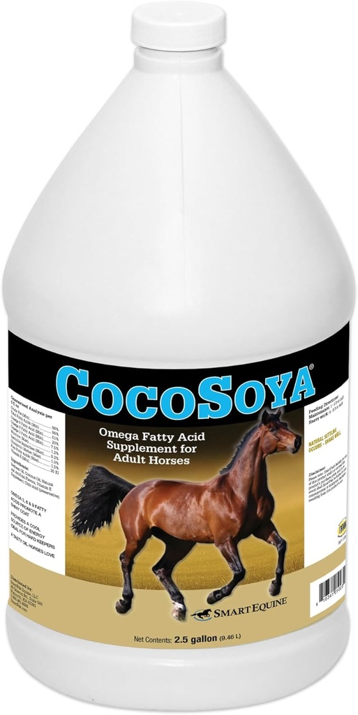 SmartEquine CocoSoya Oil Oil 124; Oil for Skin and Coat Oil 124; Obsahuje sójový a kokosový olej pro celkový coat Shine and Horse Health Oil 124; Nurishing Fatty Acids for a Lustrous Appeature Oil 124; 2.5 Gallon