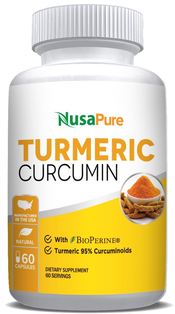 NusaPure Kurkumin 600 mg 60 Kapsle Kurkuminoidy 95% Kurkuminoidy Dietní dodatek