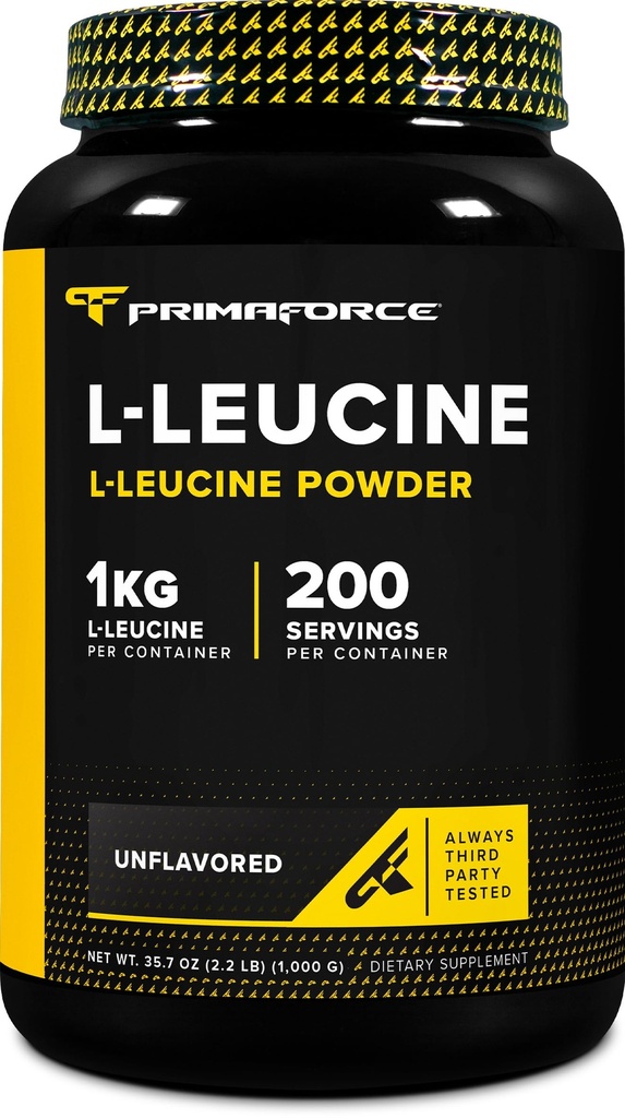 Primaforce L- leucin čistý prášek 1 KG (2.2lbs) - Non- GMO, gluten zdarma, 200 Služeb