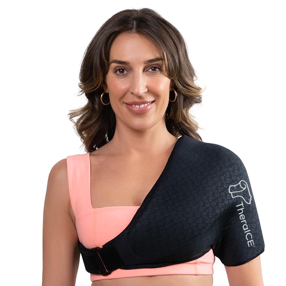 TheraICE PRO Rameno Ice Pack Wrap pro zranění, Reuse Compression Ramp Braces for Rotator Cuff Relief & Arm Brace Pain Relief Therapy, FocusZone Technology Cooling Support Arm Sling Shoulders