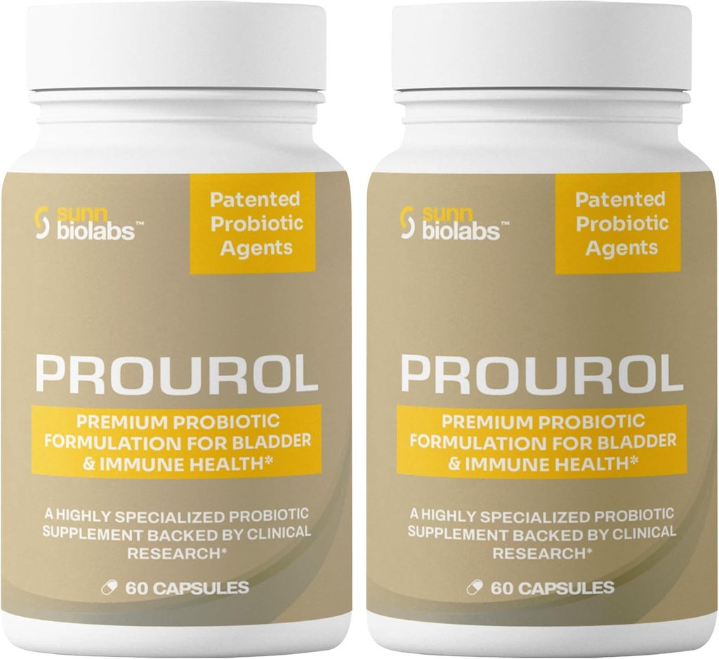 Prourol Patentovaný PROBIOTIC dodatek pro močení Zdraví, Podpora močového měchýře, imunitní boost, časté močení Relief, UTI zdraví, přírodní složky, Denní celkové zdraví Support-2 Lahvičky - 120 Počet