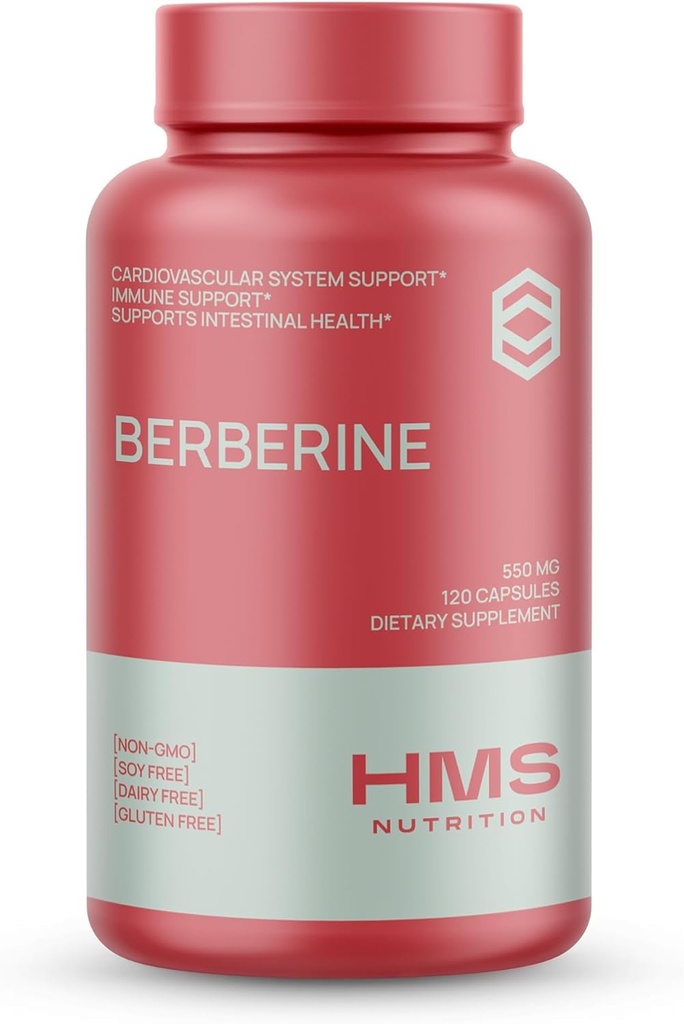 Berberine HCL 550mg, Plant- based Berberine Supplement from Berberis Aristata Root, Vegan & gluten Free, 120 Kapsle