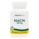 Natures Plus Niacin - 100 mg, 90 Vegetariánských tablet - Vysoce potentní vitamin B3 dodatek - Bezlepkové - 90 Služeb