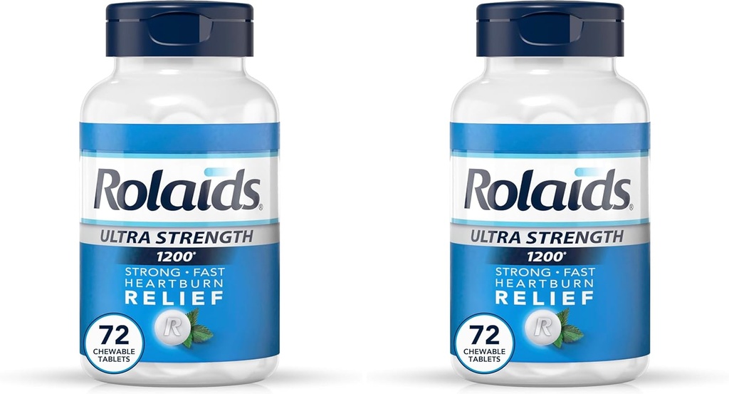 Rolades Ultra Strength Antacid Chewable Tablets, Mint, 72-Count (Balení po 2)
