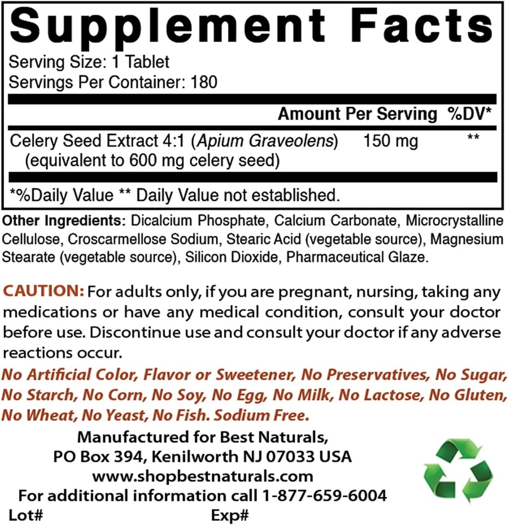 Nejlepší Naturals Celer Seed 600 Mg & Alpha Lipoic Acid 600 mg
