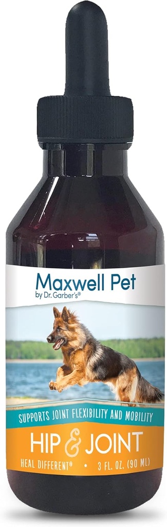 Maxwell Pet by Dr.Garber - Hip & Joint pro psy - První přírodní doplněk bioterapie kapky na podporu a obnovení Hip & Joint zdraví, Opravy a Ease Hip & Joint Pain, & Zlepšit mobilitu - 90ml