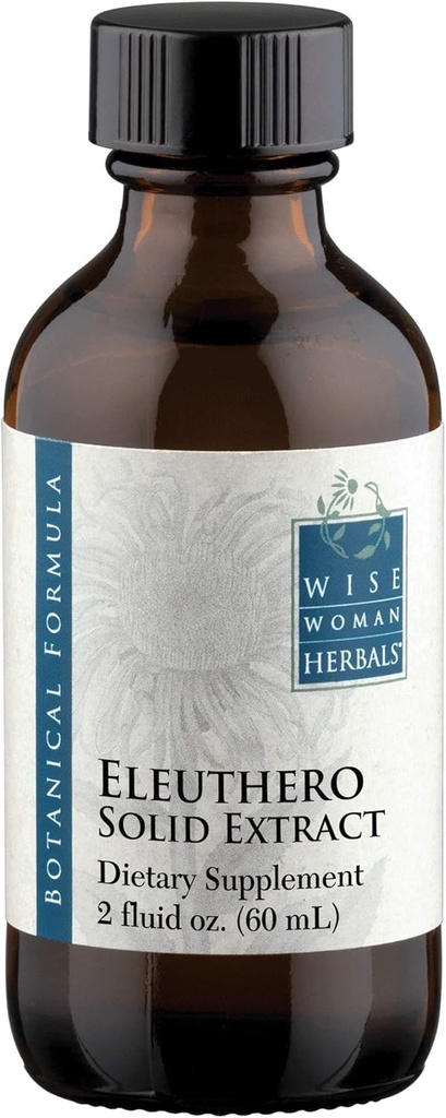 Wise Woman Herbals Eleuthero Root Solid Extract 4: 1, Alkoholo- Free, Adrenal & Stress Support, Energy, Stamina, Mental Endurance, Podporuje vyvážený Mood & Imunity, 2 Fl Oz