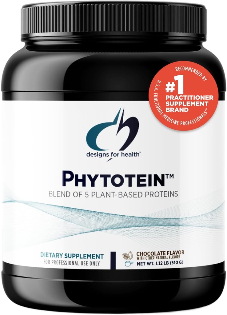 Designs for Health Phytotein Vegan Protein Powder - 20g Organic Rice, Sacha Inchi, Dýně Seed, Slunečnicová semena & Pea Protein Powder Blend - Creamy Texture, Chocolate Plant Protein (510g)