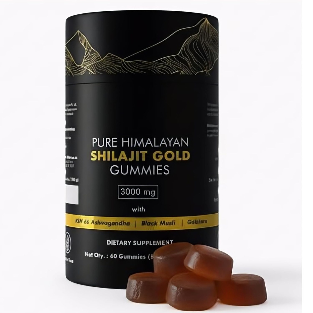 Čistá himalájská Shilajit Gummies Gold Grade 124; s Ashwagandha & Fulvic Acid 124; Sugar- Free Energy, Stamina & Imunitation Support for Men & Women Authorisation 124; 85 + Trace Minerals 124; Non- GMO & 100% přírodní energie 124; 60 Počet