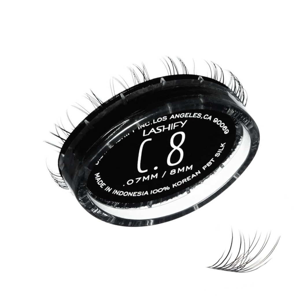 Lashify Curl 8mm Gossamer Eylash Rozšíření Refill, Black, DIY False řasy pro přírodní vzhled
