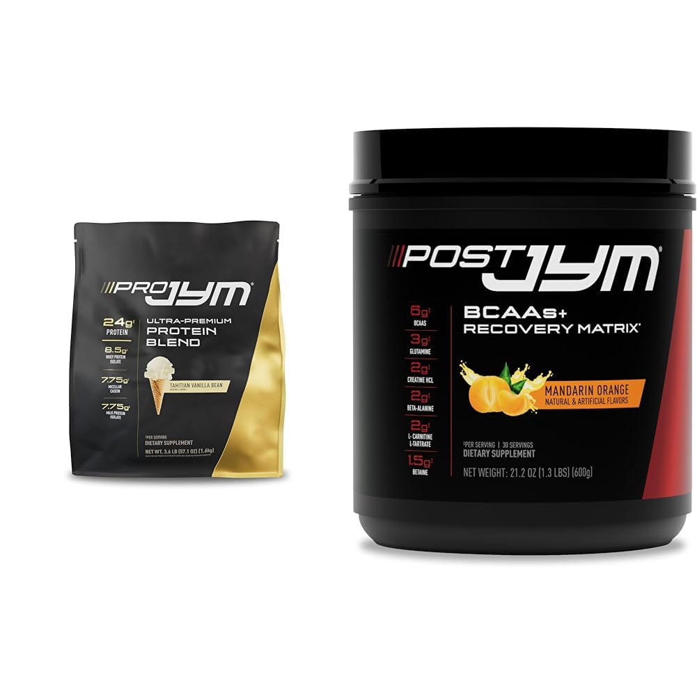 PRO JYM 45 Servings - Tahitian Vanilla Bean & - Post- Workout s BCAA, glutamin, Creatine HCL