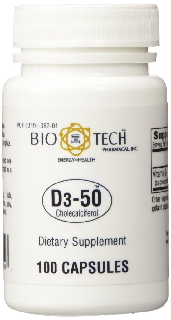 BioTech Pharmaceutical - D3- 50 (50 000 IU) - 100 Caps (FFP)