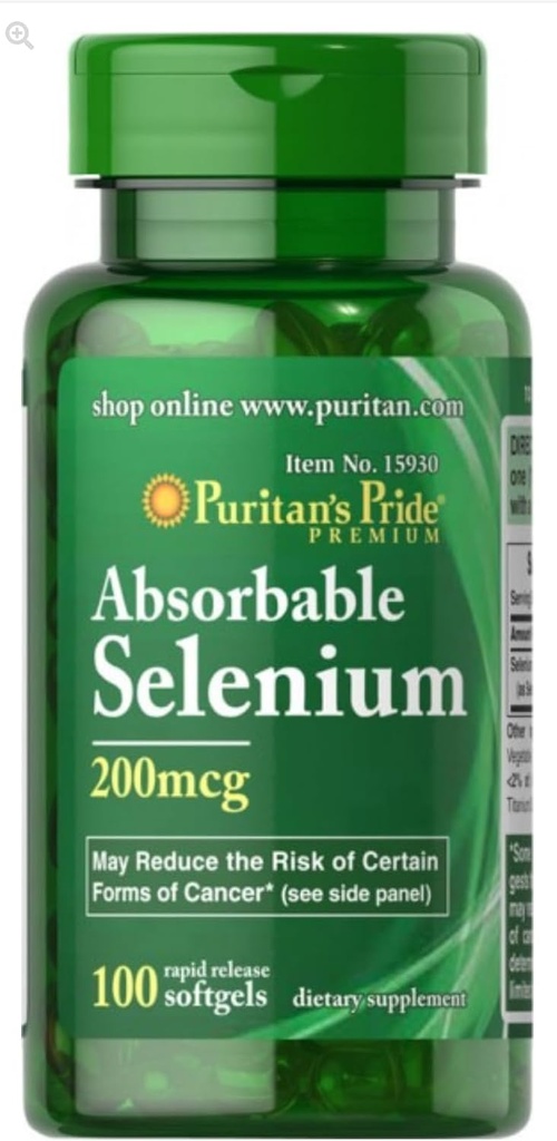 Puritans Pride Selen 200 mcg tablety, 100 Počet