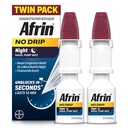 AFRIN No Drip Night Nasal Mist Twin Pack, Non- Drowsy, Fast- acting Decongestant for Restful Sleep with Heamomile Scent, Dospělí a děti 6 a starší, .5 fl oz (Pack of 2)