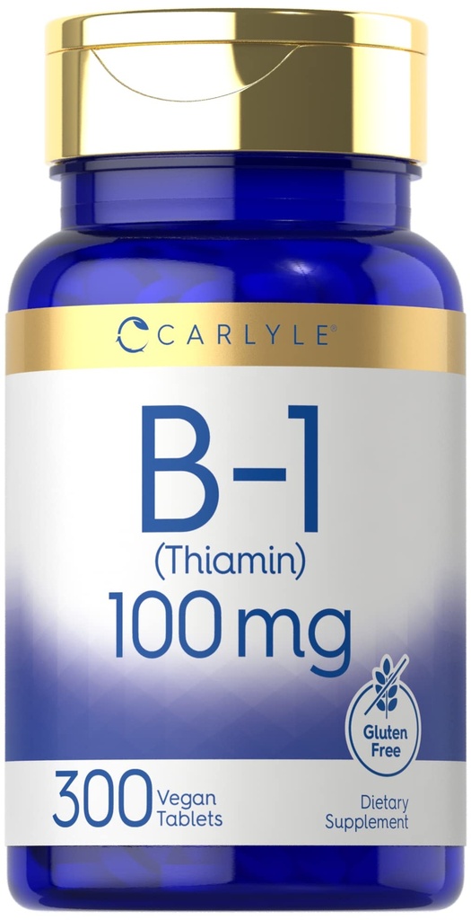 Carlyle B1 Vitamin 100mg PHARMAN 124; 300 tablet PHARMAN 124; dodatek pro ženy a muže PHARMAN 124; jako thiamin HCl HCl 124; Vegan, Non- GMO & gluten zdarma