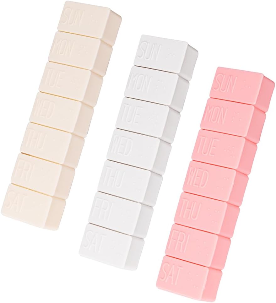 3Pack Týdenní pilulkový pořadatel, Extra velké 7 dní Pill Pouzdra Cestovní Denní Pill Box pro rybí olej, Vápník Tablety Doplňky a jiné vitamínové pilulky