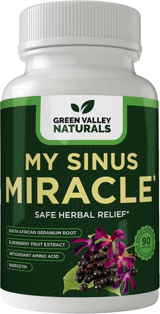 GREEN VALLEY NATURALS Můj sinusový zázrak bylinný dodatek, 90 Kapsle (1)