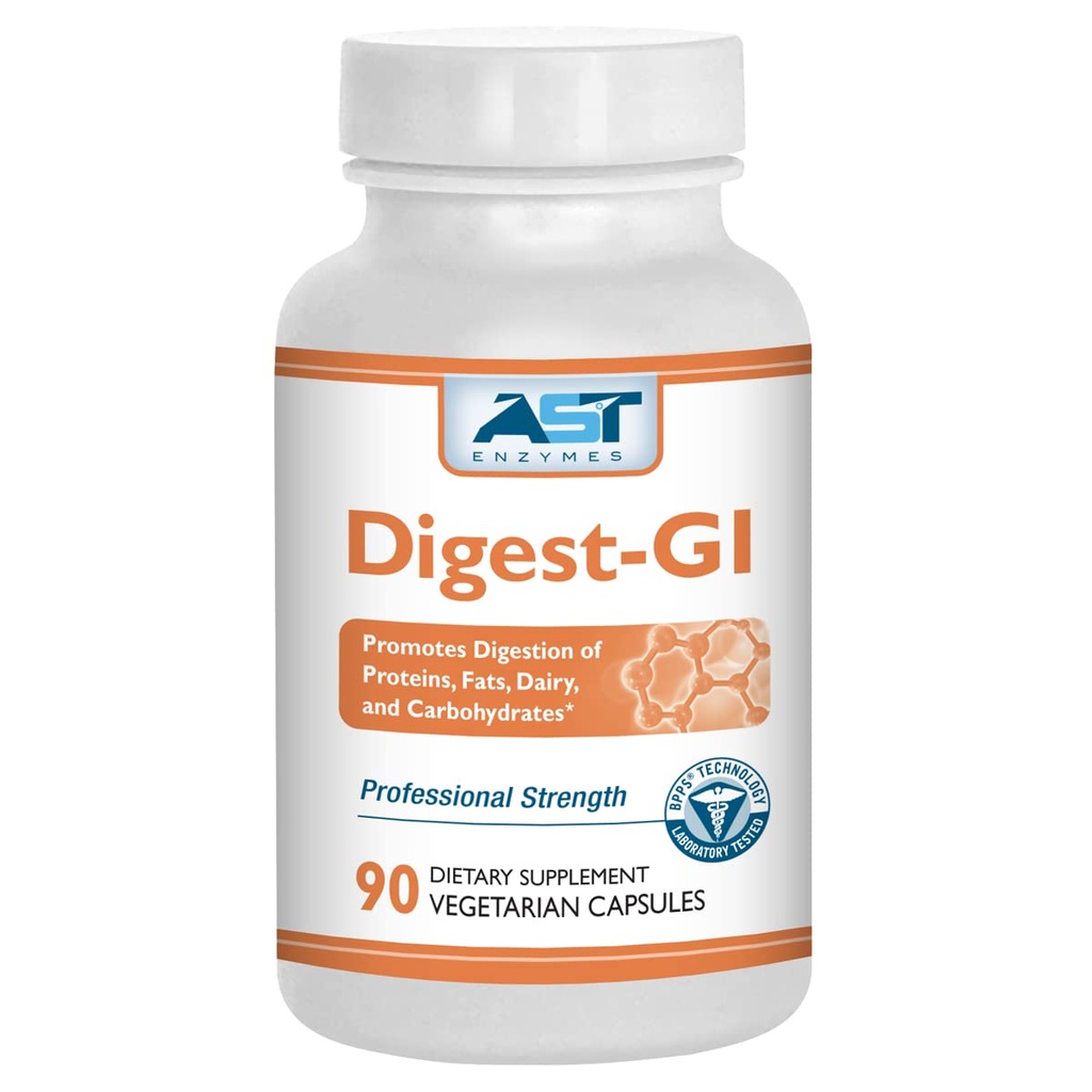 AST Enzymy Digest- GI Digestivní enzym - Stravovací a nadýmání pomoc pro ženy a muže - 90 Vegetariánské kapsle