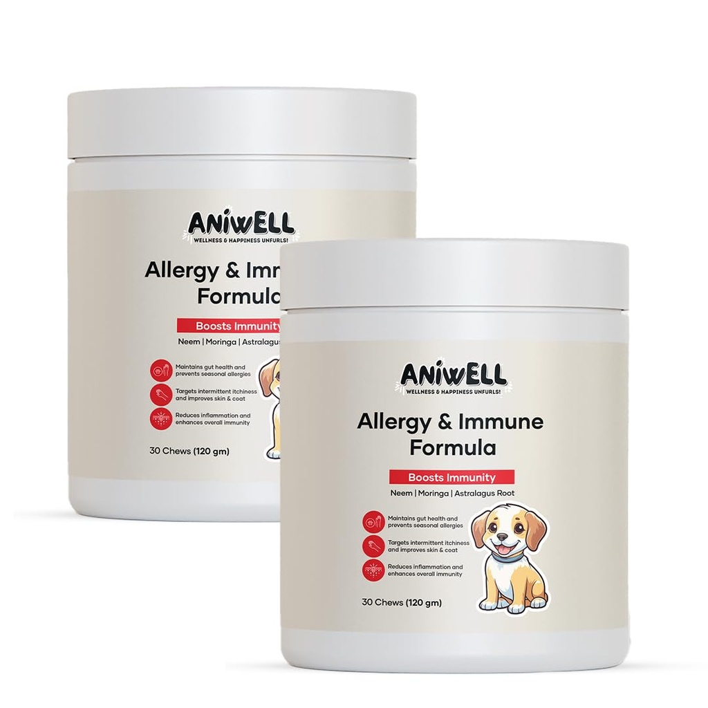 Alergie & Imunitní podpora Žvýkačky pro psy - Powered by Astragalus Root & Flaxseed C3 - Promotes Sezónní alergie Relief, Gut & Digestive Health - Soft Chews OF 124; Balení 2