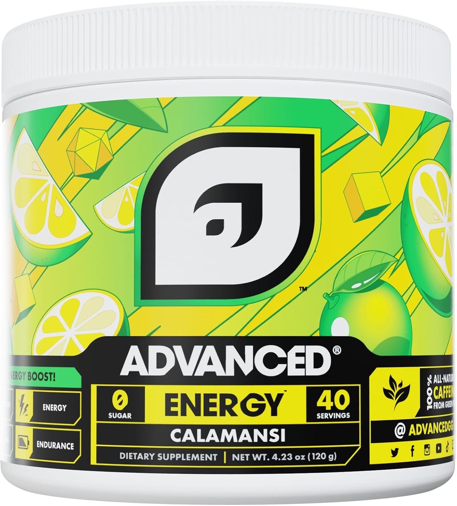 Pokročilá energie - Energetický posilovací vzorec s elektrolyty pro hydrataci - L- Theanine to Combat Jitters - Sugar Free & Keto Friendly - No Maltodextrin (40 Služeb) (Calamansi)