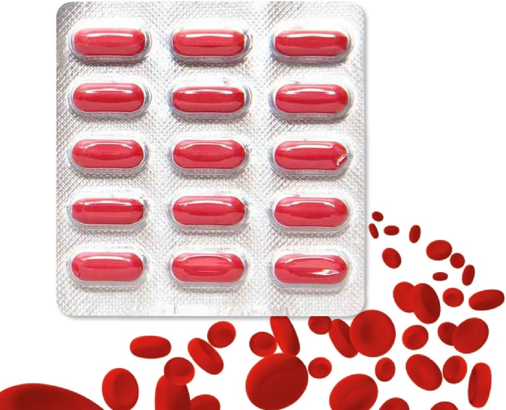 Železo, listová kyselina dodatek, vitamin C & Vitamin B12 C124; Podporuje Blood Building, imunita a energie