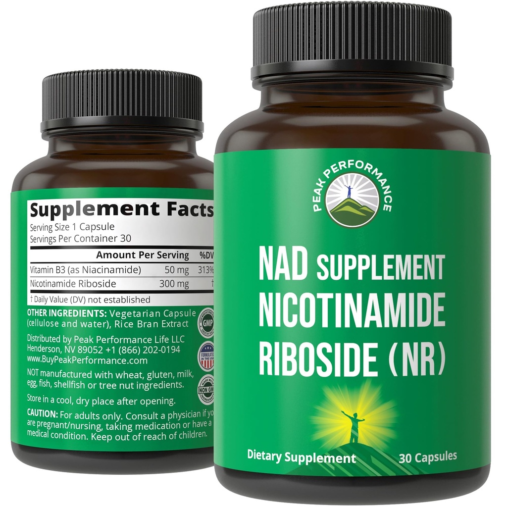 Nikotinamid Riboside NR dodatek. NMN Alternativní NAD dodatek + Niacinamid pro NAD + úrovně, jak jsme věku. Třetí strana testována, Non- GMO, gluten zdarma, Vegan NR vitamíny doplňky pro ženy a muže
