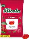 Ricola Cherry Throat Drops, 45 Počet, Denní kapky pro lahodné osvěžení hrdla, Orální anestetika, Přirozeně ochucené