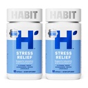 Habit Stress Relief Doplněk 2 Balení (120 Kapsle) - Nový vzhled, Podporuje Relaxation & Mood Balance, Vitamin B, Adaptogeny, Lemon Balm, Uklidnění, Vegan, Non- GMO