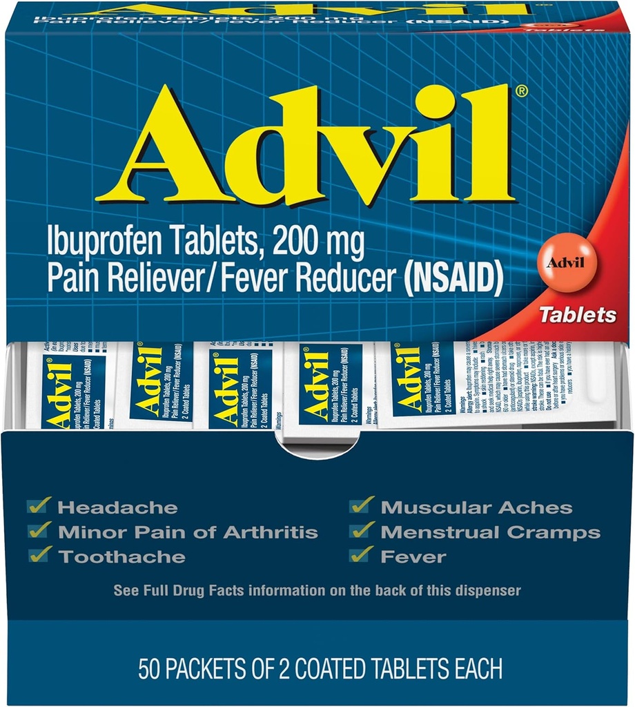Advil Ibuprofen, 200mg, 2 Počet (balení po 50)