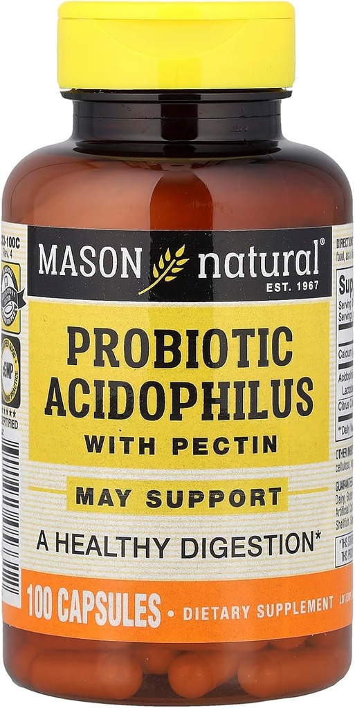 MASON NATURAL Probiotický Acidofilus s Pectinem, 100 tobolek