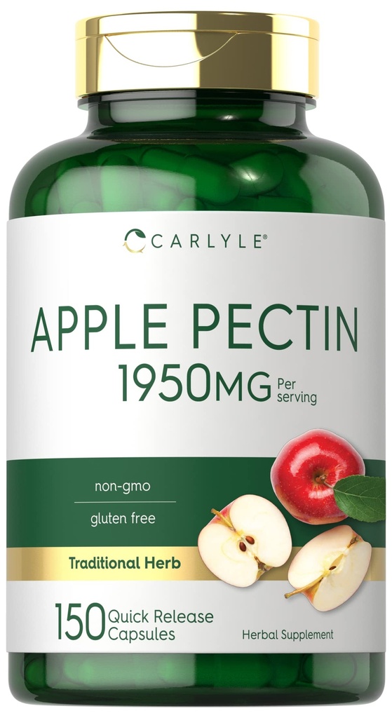 Carlyle Apple Pectin Kapsle 124; 1950mg PREZISTA 124; 150 pilulky 124; Non- GMO & gluten zdarma bylinný doplněk