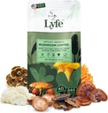 LYFE Organic Instant Houby Coffee - Lion 's Mane, Chaga, Cordyceps, Turecko Tail 124; USA Grown Adaptogenic Houby pro lepší energii, Focus, Gut Health, Imunity - 40 Služeb