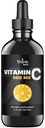 Tekutý vitamin C - Vysoká dávka - Vitamin C Kapky - pro dospělé a děti - 500 mg - Tekutý VIT C - NeGMO - Vitamin C Tekutý dodatek (4 fl oz 120 ml)