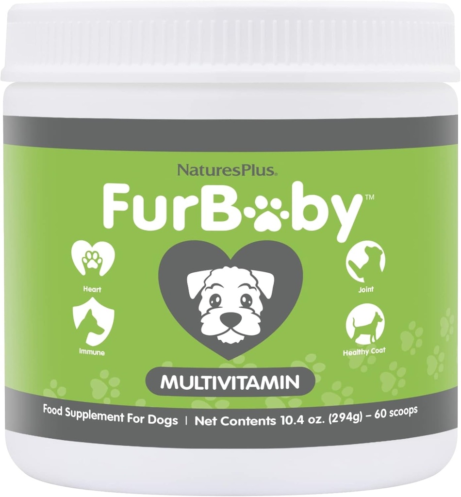 NaturesPlus FurBaby Multivitamin pro psy - 10.4 oz - Podporuje společné zdraví, imunitní funkce, Zdravá Coat & Energy Production - Non- GMO - 60 Služeb