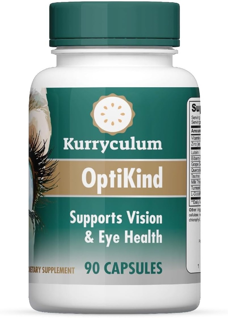 OptiKind Vision Support Eye Vitamíny, 90 Kapsle, Eye Health Formule s Lutein pro oči a Glutathione
