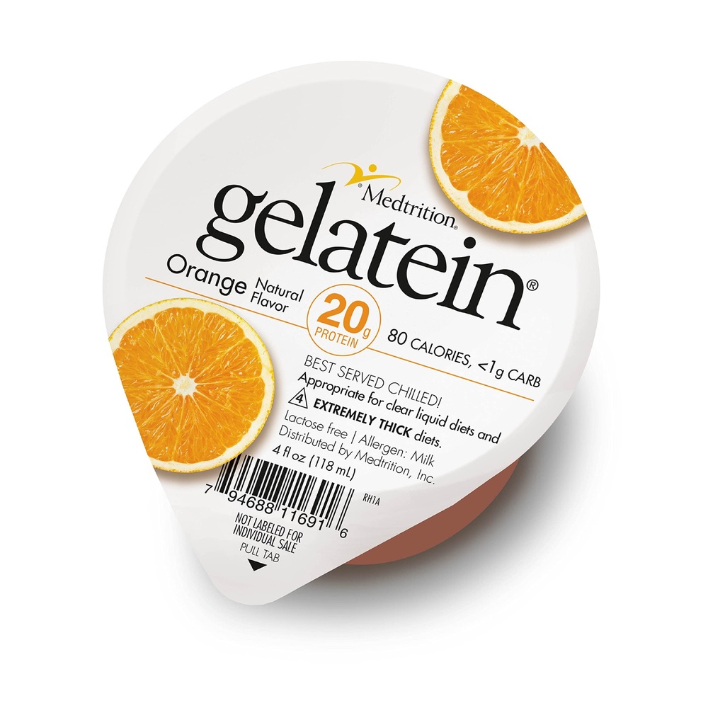 Medtrition Gelatein Orange: 20 Grams of Protein. Sugar Free. Ideální pro čiré kapalné diety, polykající potíže, bariatrické, dialýzy a onkologie. Skvělé před nebo Post- cvičení Snack. (12 balení)