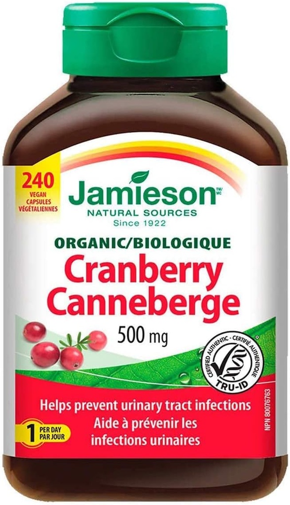 Jamieson Cranberry 500mg, 240 Vegan Kapsle