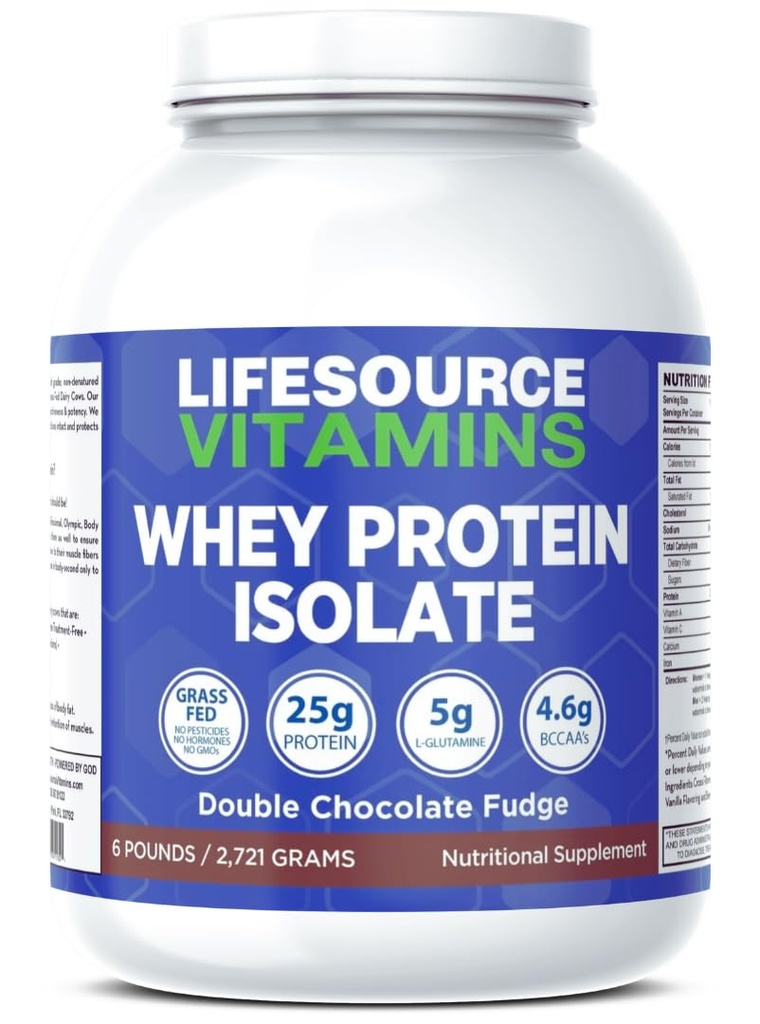 LifeSource Vitamíny 6 lb - Americký mléčný krávy tráva Fed syrovátka protein - Double Chocolate Fudge slazené w / Stevia