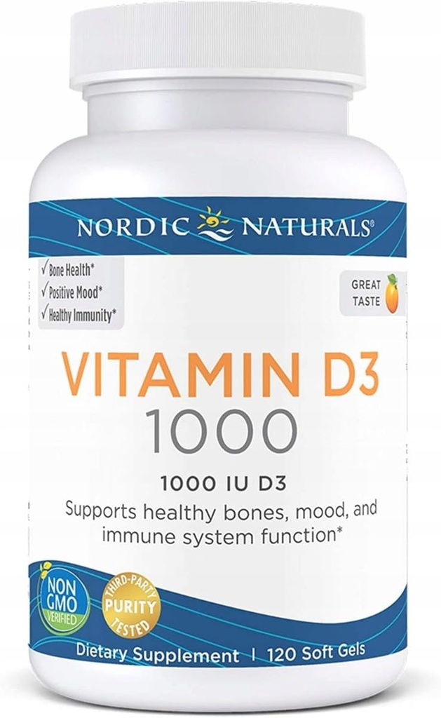 Nordic Naturals, Vitamin D3 1000 IU, 120 Počet